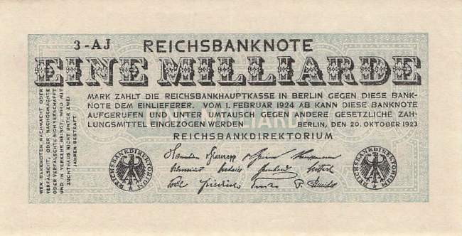 1 Milliarde Mark ro.119a AJ